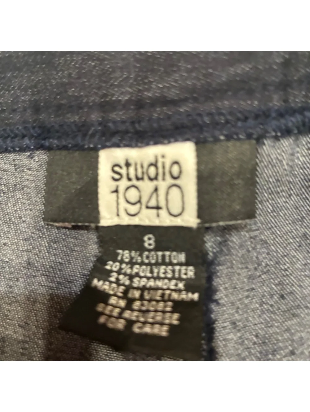Studio 1940 Dark Blue Stretch Denim Look Mini Skort Utility Y2K Boho Size 8